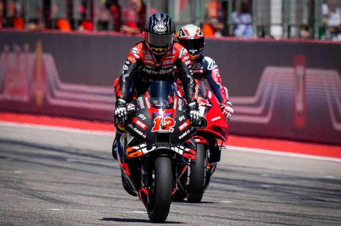 Pembalap Aprilia Racing, Maverick Vinales menjadi yang tercepat pada sesi FP1 MotoGP Italia 2024