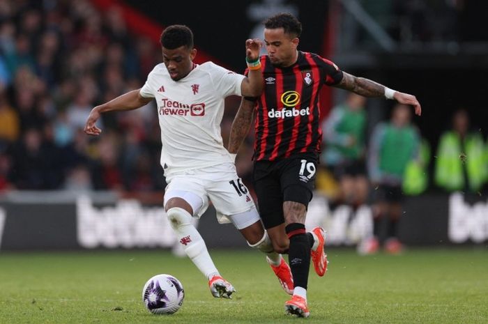 Laga Bournemouth vs Manchester United di Vitality Stadium, Sabtu (13/4/2024).