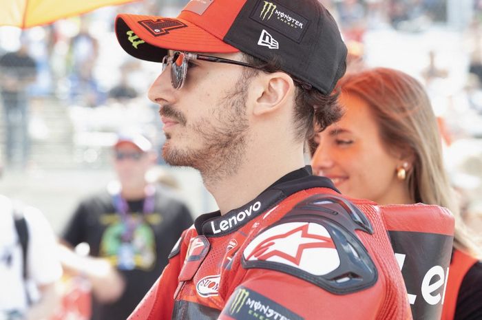 Pembalap Ducati, Francesco Bagnaia, jelang sprint race MotoGP Americas 2024 di Circuit of The Americas, Sabtu (13/4/2024).