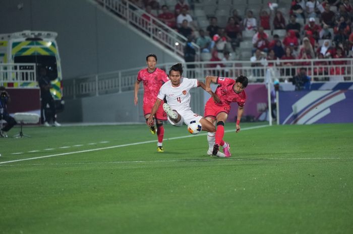 Situasi pertandingan antara Timnas U-23 Indonesia saat laga perempat final Piala Asia U-23 2024 lawan Korea Selatan