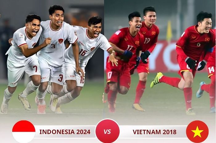 Timnas U-23 Indonesia (tahun 2024) dan Timnas U-23 Vietnam (tahun 2018) sama-sama bikin gebrakan di turnamen Asia.