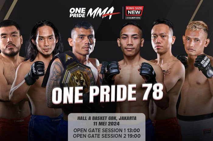 One Pride MMA 78 akan menggelar 19 pertarungan pada Sabtu (11/5/2024) di Hall Basket Gelora Bung Karno, Senayan, Jakarta.