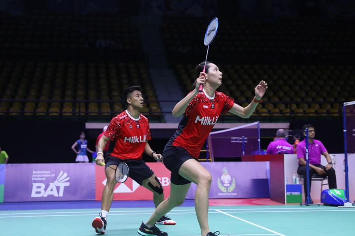 Pasangan ganda campuran Indonesia, Dejan Ferdinansyah/Gloria Emanuelle Widjaja, pada babak pertama Thailand Open 2024 di Nimibutr Stadium, Bangkok, Selasa (14/5/2024).