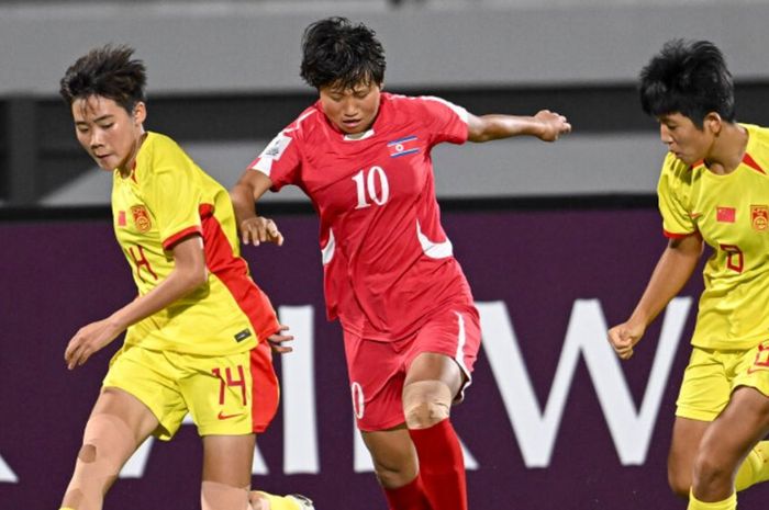 Korea Utara vs China pada laga semifinal Piala Asia wanita U-17 2024 di Stadion Kapten I Wayan Dipta, Gianyar, Bali, Kamis (16/5/2024).