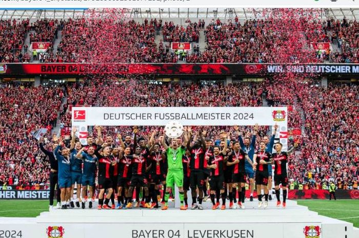 Bayer Leverkusen resmi menjadi juara Bundesliga 2023-2024 dengan status invincible alias tak terkalahkan dalam semuasim.