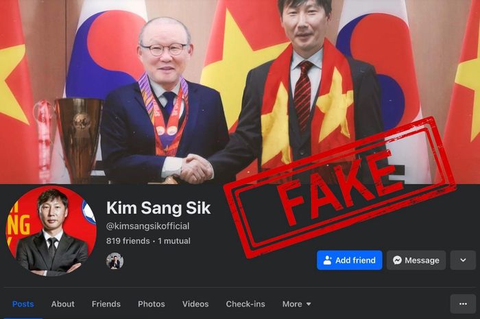 Banyak akun palsu, Federasi Sepak Bola Vietnam (VFF) tegaskan pelatih Timnas Vietnam Kim Sang-sik tidak memiliki akun media sosial apa pun.