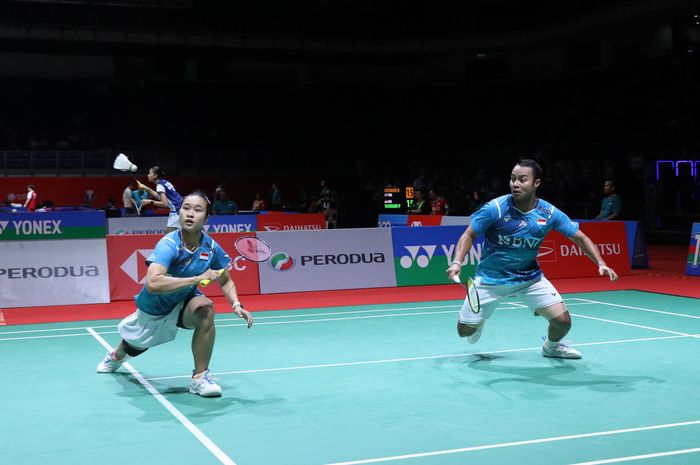 Ganda campuran Indonesia, Rehan Naufal Kusharjanto/Lisa Ayu Kusumawati, pada babak kedua Malaysia Masters 2024 di Axiata Arena, Bukit Jalil, Kamis (23/5/2024).