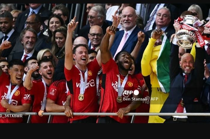 Man United juara Piala FA usai kalahkan Man City pada final di Wembley, London (25/5/2024).