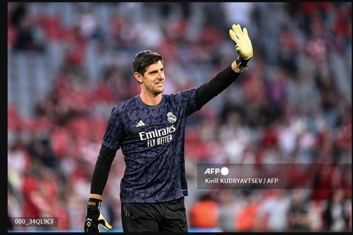 Kiper Real Madrid, Thibaut Courtois, main starter di final Liga Champions melawan Borussia Dortmund (1/6/2024).