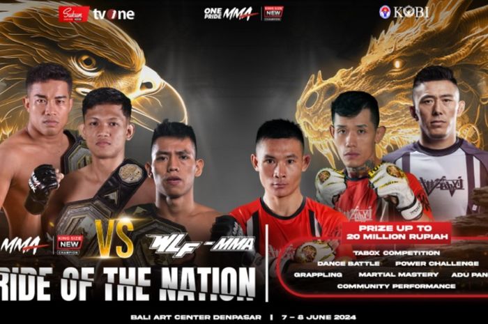 Sembilan jagoan Indonesia bakal berduel melawan 9 petarung China dalam gelaran One Pride MMA 79 King Size New Champion pada 7-8 Juni 2024 di Denpasar, Bali.