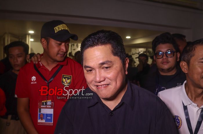 Ketua Umum PSSI, Erick Thohir, saat ditemui di Stadion Madya, Senayan, Jakarta, Minggu (2/6/2024).