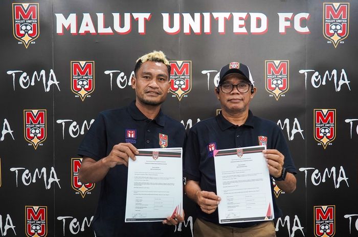 Safrudin Tahar memegang kontrak bersama COO Malut United, Willem D Nanlohy.