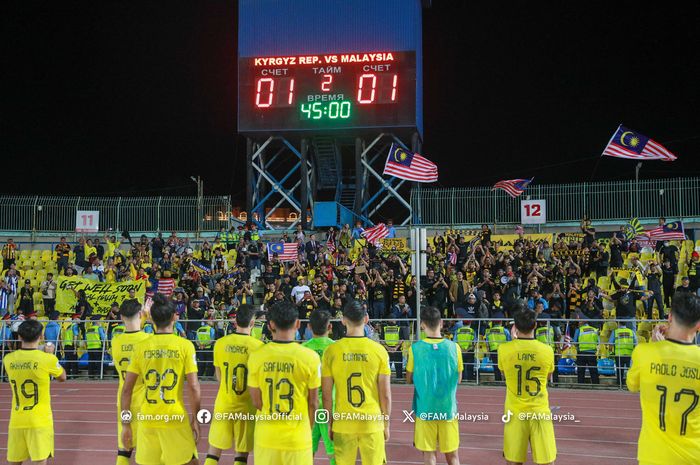 Timnas Malaysia mendapatkan satu poin hasil imbang 1-1 menghadapi tuan rumah Kirgistan dalam laga kelima Grup D Kualifikasi Piala Dunia 2026.