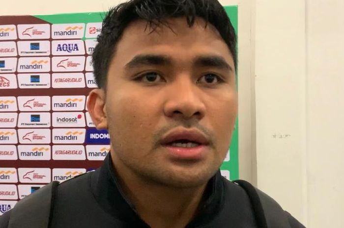 Kapten timnas Indonesia, Asnawi Mangkualam saat ditemui seusai laga kontra Filipina di Stadion Utama Gelora Bung Karno (SUGBK), Senayan, Jakarta Pusat, Selasa (11/6/2024).