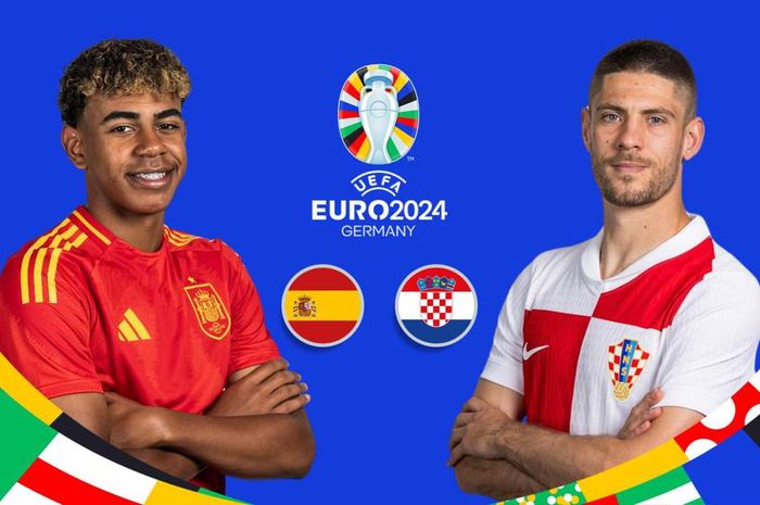 Timnas Spanyol berhadapan dengan Kroasia dalam pertandingan pertama Grup B Euro 2024.