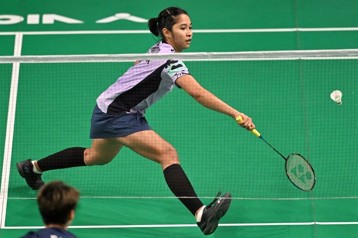 Pebulu tangkis tunggal putri Indonesia, Ester Nurumi Tri Wardoyo, pada semifinal Australian Open 2024 di Sydney Olympic Park, Australia, Sabtu (15/6/2024).