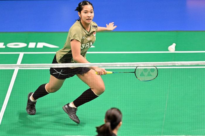 Pebulu tangkis tunggal putri Indonesia, Ester Nurumi Tri Wardoyo, pada final Australian Open 2024 di Sydney Olympic Park, Australia, Minggu (16/6/2024).