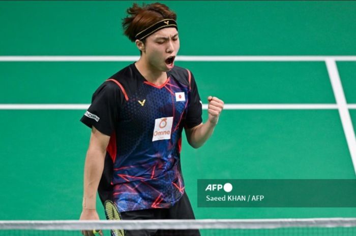 Selebrasi tunggal putra Jepang, Kodai Naraoka saat tampil di semifinal Australian Open 2024 di Quaycentre, Sydney Olympic Park, Australia, Sabtu (15/6/2024).