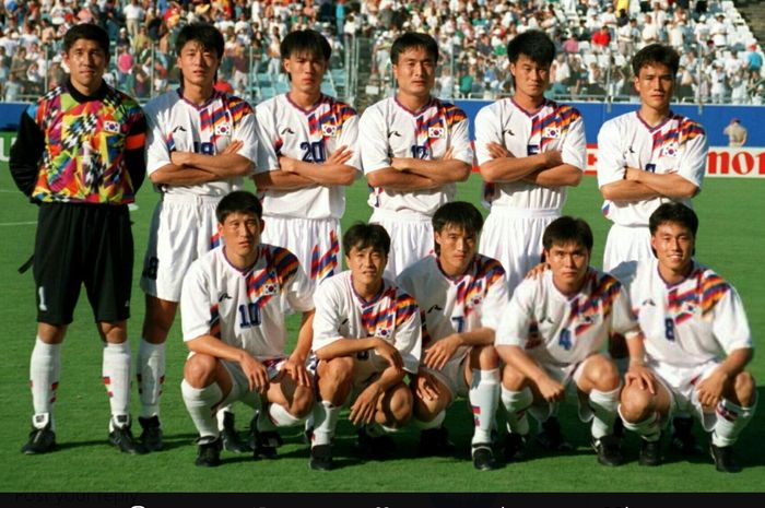 Timnas Korea Selatan saat tampil di Piala Dunia 1994.