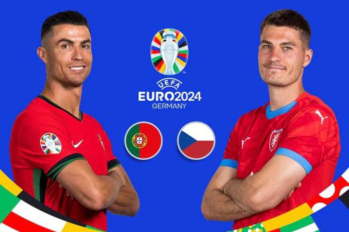 Timnas Portugal berhadapan dengan Timnas Republik Ceska di laga pertama Grup F Euro 2024.