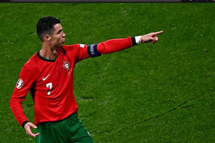 Cristiano Ronaldo beraksi saat Portugal jumpa Republik Ceska pada laga pertama grup EURO 2024.