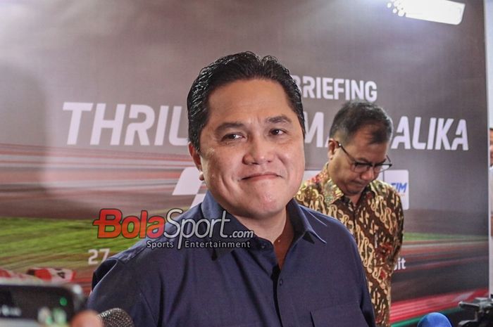 Ketua Umum PSSI, Erick Thohir saat ditemui awak media di Menara Danareksa, Gambir, Jakarta Pusat, Jumat (21/6/2024).