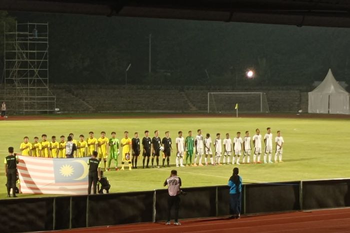 Suasana pertandingan Malaysia vs Timor Leste pada matchday pertama Grup C ASEAN Cup U-16 2024 di Stadion Sriwedari, Surakarta, Minggu (23/6/2024).