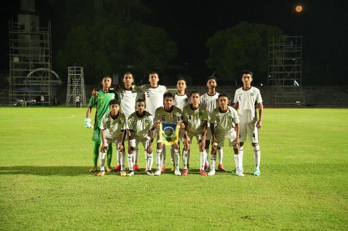 Skuad timnas U-16 Timor Leste ketika menghadapi timnas U-16 Malaysia di ASEAN Cup U-16 2024.