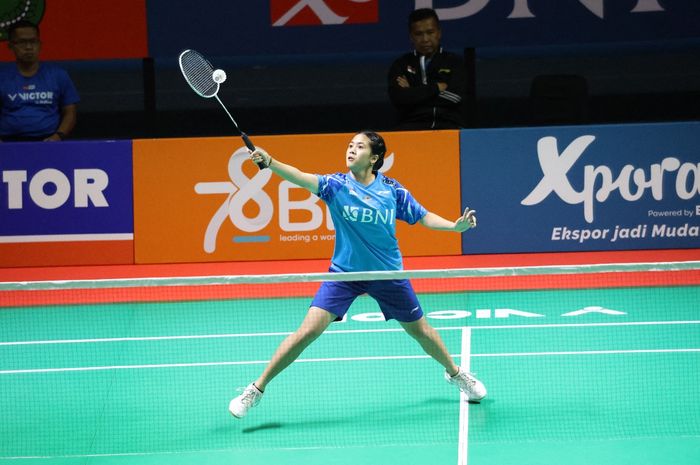 Tunggal putri Indonesia, Ni Kadek Dhinda Amartya Pratiwi, saat tampil pada Kejuaraan Asia Junior 2024