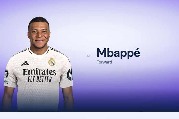 Kylian Mbappe sudah terdaftar di situs resmi Real Madrid per 1 Juli 2024.