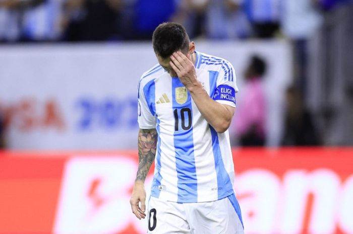 Lionel Messi dalam laga Argentina vs Ekuador pada perempat final Copa America 2024.