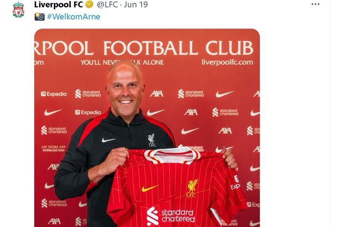 Pelatih baru Liverpool, Arne Slot, melakukan jumpa pers pertamanya setelah menggantikan Juergen Klopp pada Jumat (5/7/2024).