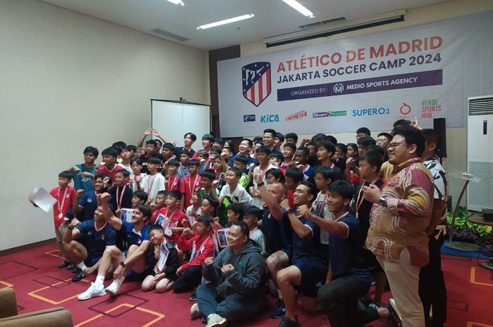 Acara penutupan Atletico de Madrid Jakarta Soccer Camp 2024 di kawasan Pluit, Jakarta Utara, Jumat (5/7/2024).