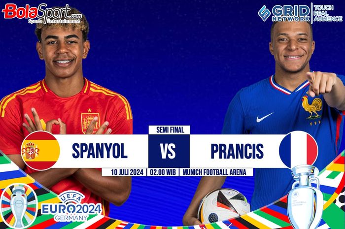 Link Live Streaming Euro 2024 untuk laga Spanyol versus Prancis akan menampilkan adu gaya berbeda dari dua raksasa.