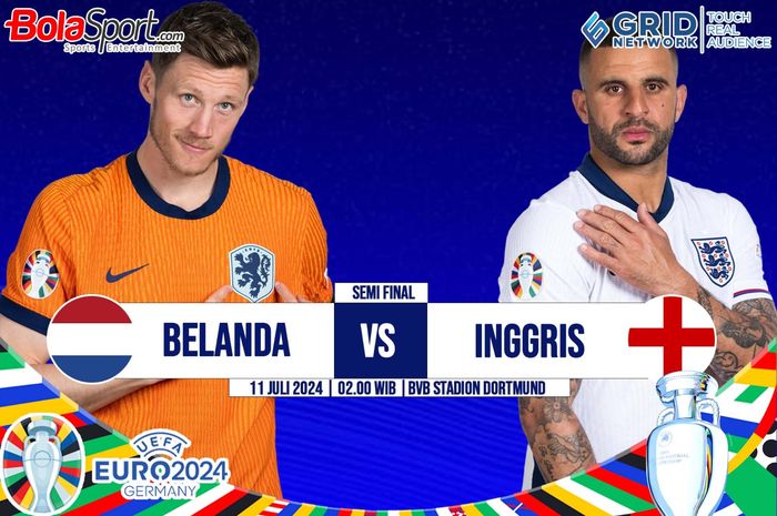 Timnas Belanda menghadapi timnas Inggris pada semifinal Euro 2024 di Signal Iduna Park, Dortmund, Rabu (10/7/2024).  Gareth Southgate ketagihan dengan menggunakan formasi tiga bek jelang pertandingan ini.