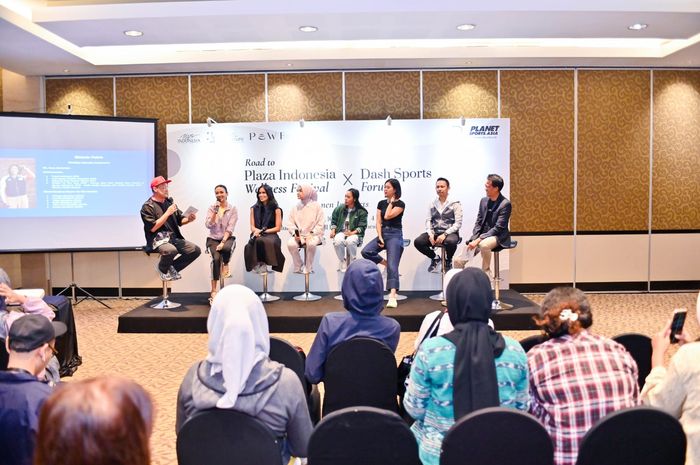 Suasana Talkshow Road to Plaza Indonesia Wellness Health x Dash Sports Forum, yang diselenggarakan di Plaza Indonesia, Jakarta, Rabu (10/7/2024).