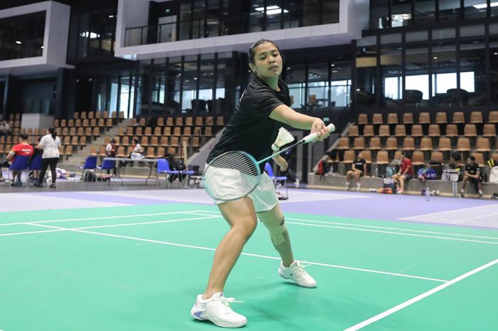 Tunggal putri Indonesia, Gregoria Mariska Tunjung saat sedang menjalani latihan jelang Olimpiade Paris 2024