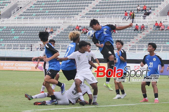 Suasana pertandingan Grup A ASEAN Cup U-19 2024 antara Timnas U-19 Filipina dan Timnas U-19 Timor Leste.