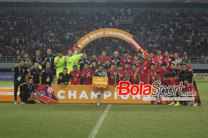 Skuad Timnas U-19 Indonesia saat berhasil menjuari ASEAN CUP U-19 2024. 