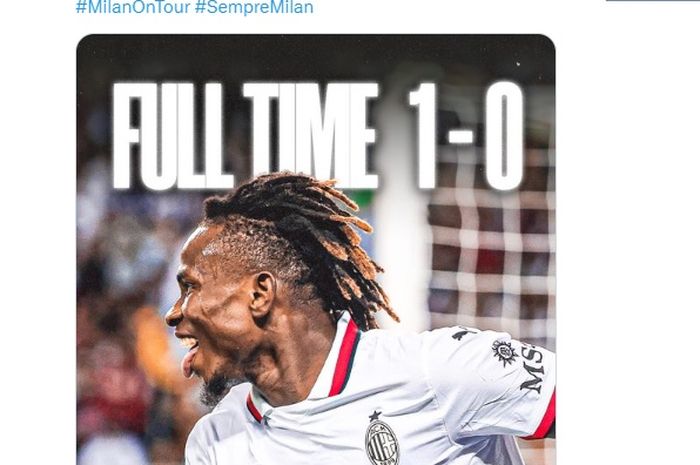 Samuel Chukwueze tampil bagus lagi membawa AC Milan meraih kemenangan 1-0 atas Real Madrid di pramusim 2024-2025, Kamis (1/8/2024) WIB di Chicago.