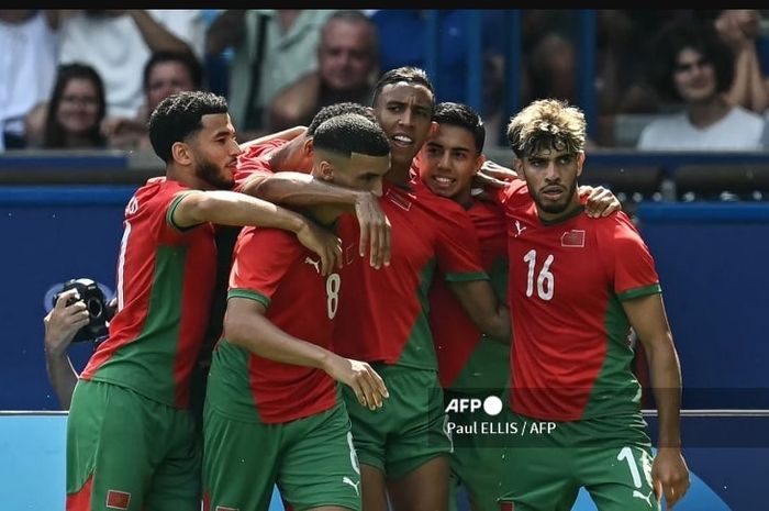 Soufiane Rahimi (9) mencetak gol timnas Maroko ke gawang Amerika Serikat pada perempat final Olimpiade 2024 (2/7/2024). Sang pembasmi Cristiano Ronaldo tak henti nyekor untuk membawa Maroko ke semifinal.