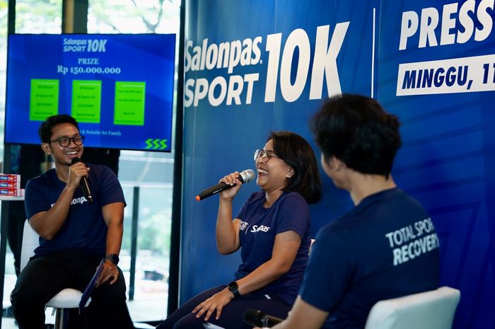 Konferensi pers Salonpas Sport 10K Run yang diselenggarakan pada Minggu (11/8/2024).