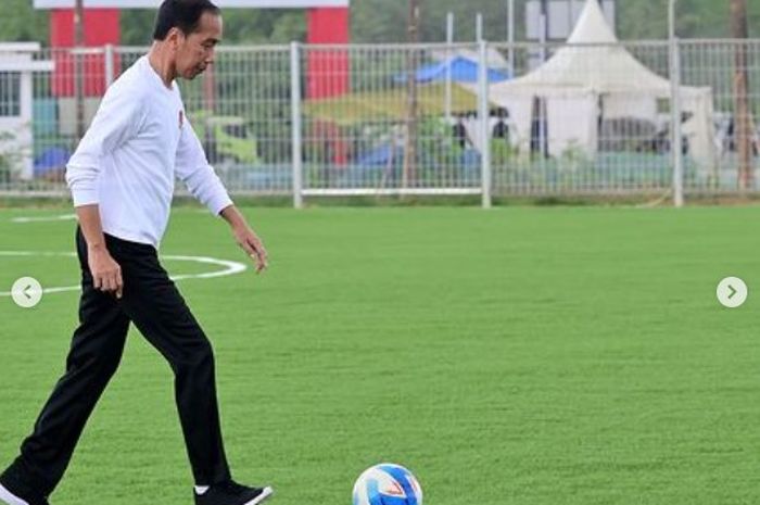 Presiden Jokowi menjajal lapangan latihan baru di Ibukota Nusantara, Selasa (13/8/2024). 