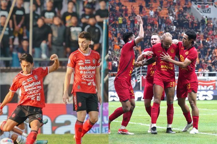 Kolase foto Bali United dan Persija Jakarta di Liga 1 2024/2025.