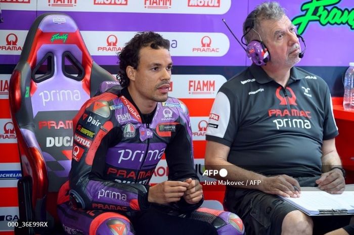 Pembalap Prima Pramac Racing, Franco Morbidelli pada sesi practice MotoGP Austria 2024 di Red Bull Ring, Jumat (16/8/2024).