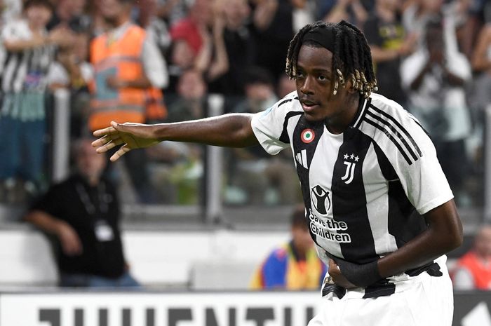 Samuel Mbangula cetak gol dalam debutnya untuk Juventus pada pertandingan Liga Italia melawan Como di Allianz Stadium Turin (19/8/2024).