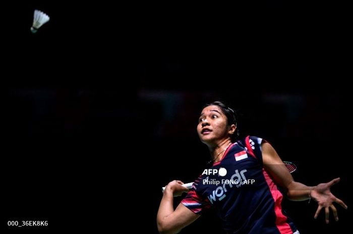 Tunggal putri Indonesia, Ester Nurumi Tri Wardoyo, saat tampil pada babak pertama Japan Open 2024 di Yokohama Arena, Kanagawa, Jepang, Rabu, 21 Agustus 2024