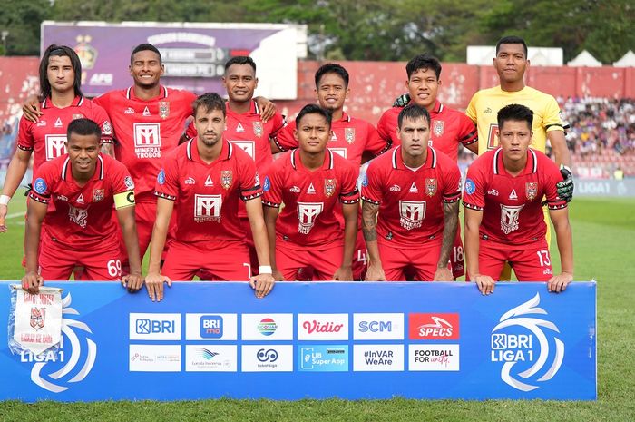 Starting XI Malut United FC dalam laga Liga 1 melawan Persik Kediri, Minggu (25/8/2024) di Stadion Brawijaya, Kediri.