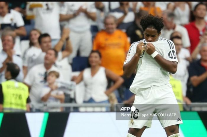 Endrick mencuri panggung Kylian Mbappe dengan mencetak gol lebih dulu untuk Real Madrid pada duel Liga Spanyol melawan Real Valladolid (25/8/2024).