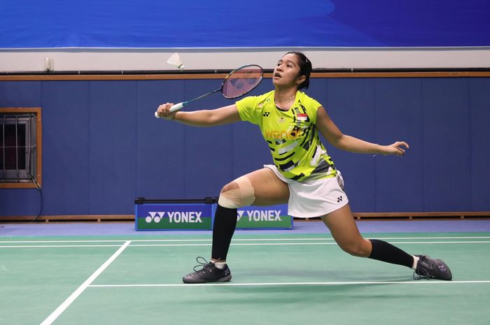 Tunggal putri Indonesia, Ester Nurumi Tri Wardoyo ketika bermain di babak 32 besar Korea Open 2024 di Mokpo Indoor Stadium, Mokpo, Korea Selatan, Rabu (28/8/2024).